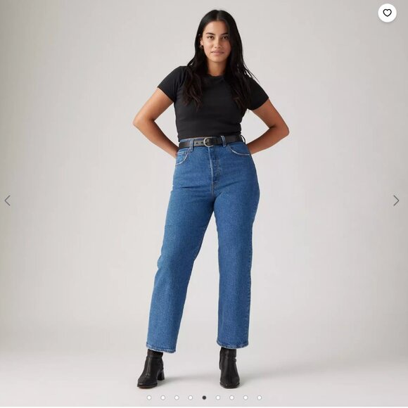 Levi's Ribcage Straight Ankle Jeans in Jazz Pop - Picture 2 of 9